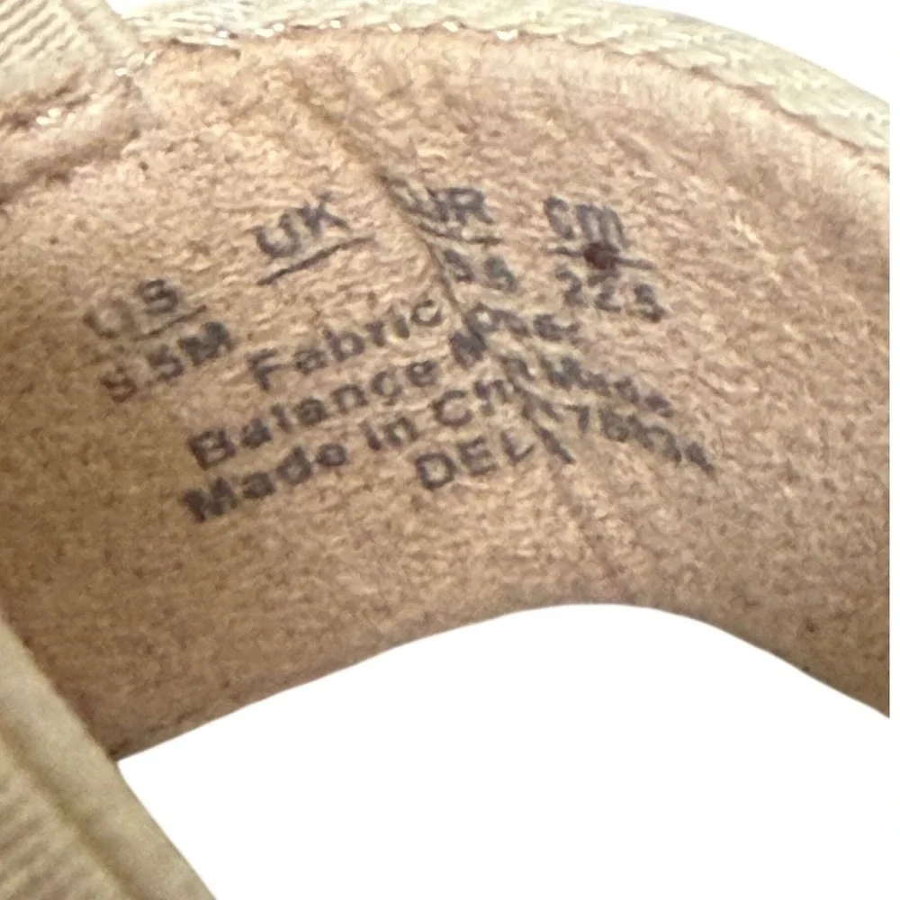 LifeStride Delta Wedge Sandals Women 5.5M Beige Elastic Espadrille Platform